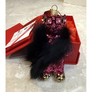 Swarovski Elements Purple Sequin Dancing Bear & Box HSN St Jude Hospital 210/400